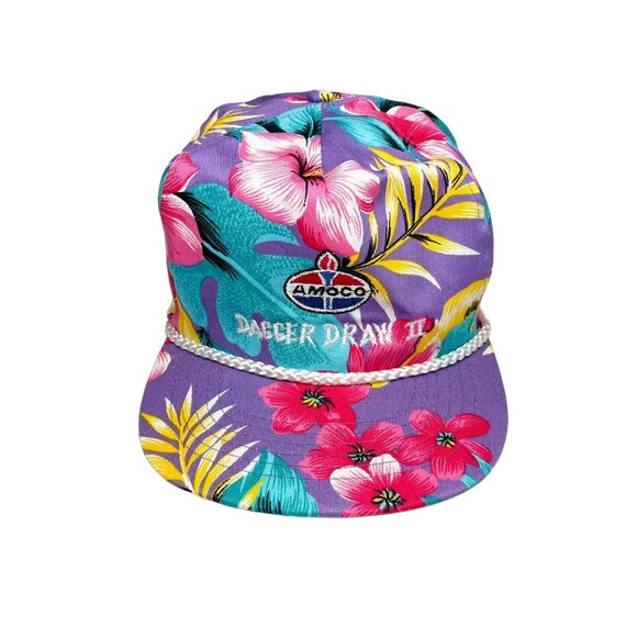Vintage Amoco Tropical Rope Hat Cap Snapback 80s 90s Oil Gas- Dagger Draw II - Picture 1 of 9
